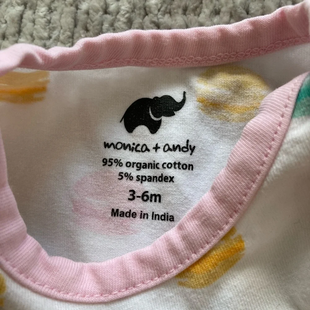 Monica + Andy Baby Bodysuit Set Macaron Print‎ Pink 3-6 Months